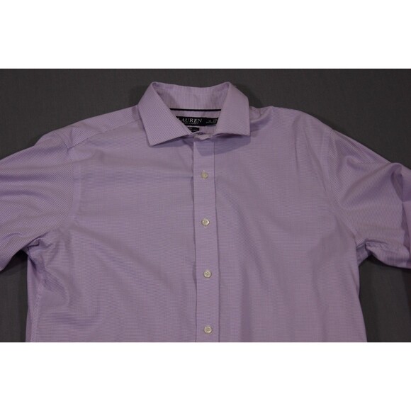 Lauren Ralph Lauren Shirt Black Label Men’s Purple Slim Fit Non Iron 16 32/33 - Picture 2 of 11